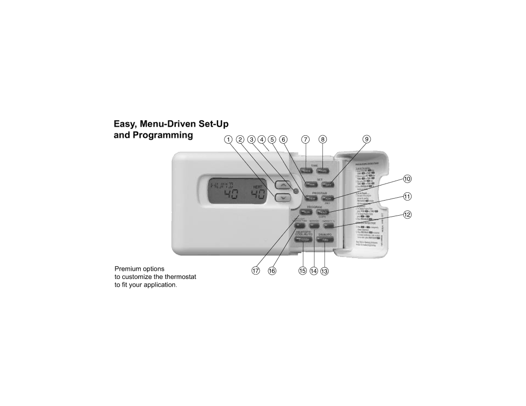 White Rodgers F95-391 operating instructions Easy, Menu-Driven Set-Up Programming 