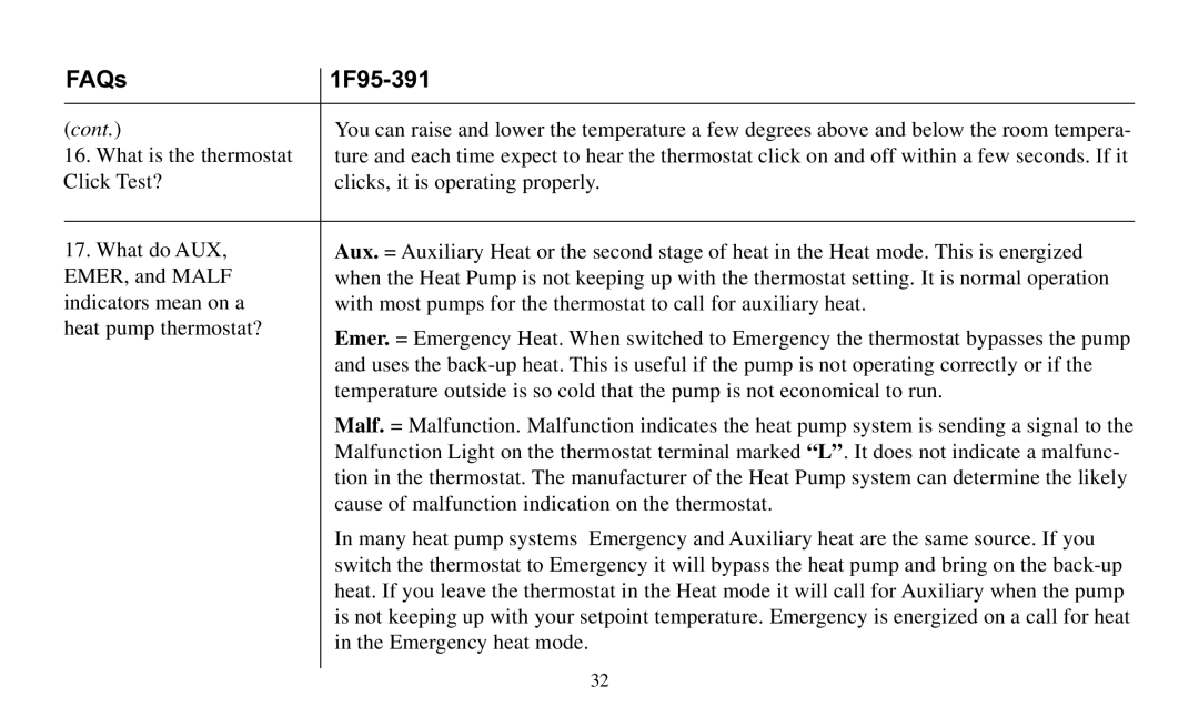 White Rodgers F95-391 operating instructions Aux, Heat pump thermostat? 