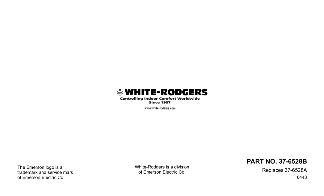 White Rodgers F95-391 operating instructions Part no -6528B 