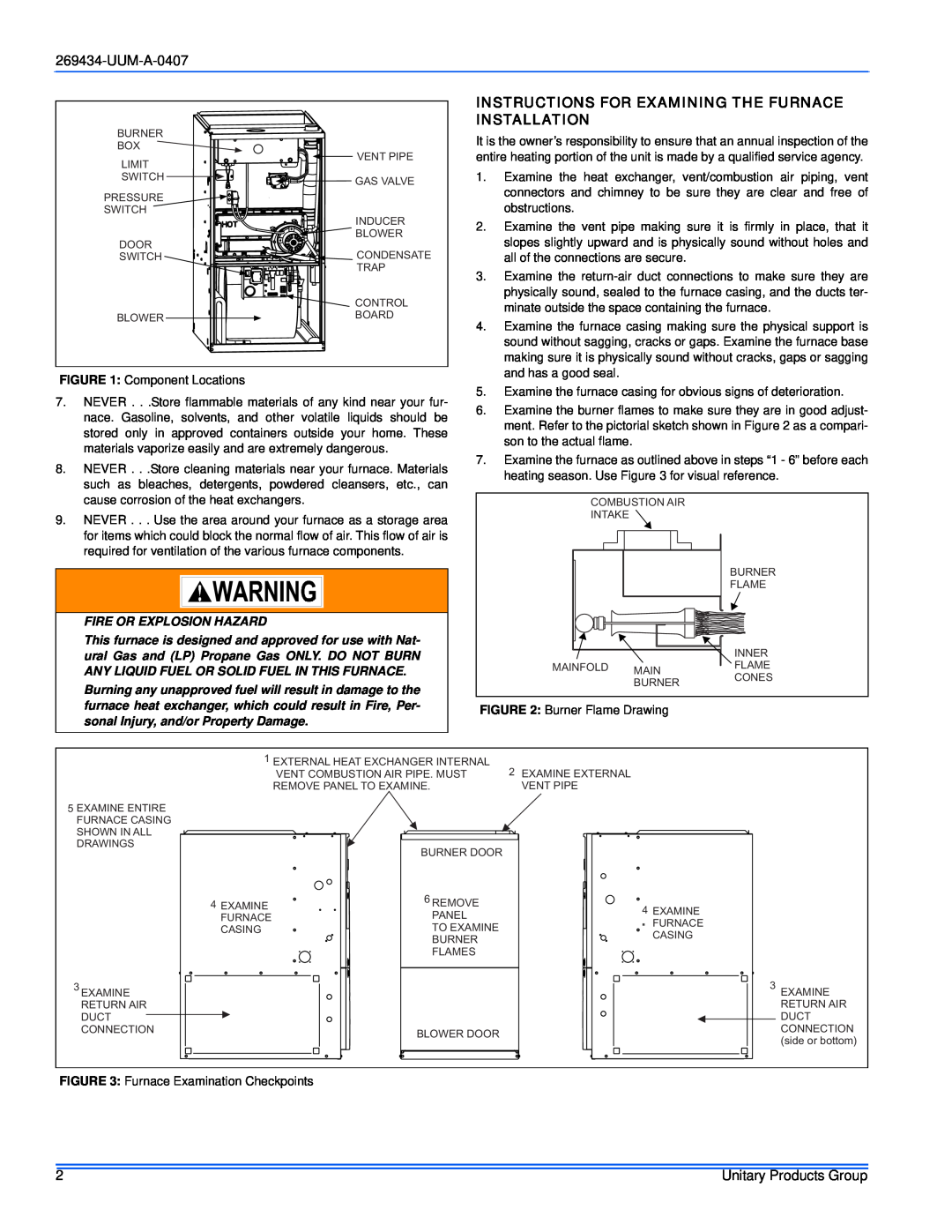 White Rodgers FC9s Up, FL9s UP, PS9 Up service manual UUM-A-0407, Fire Or Explosion Hazard 