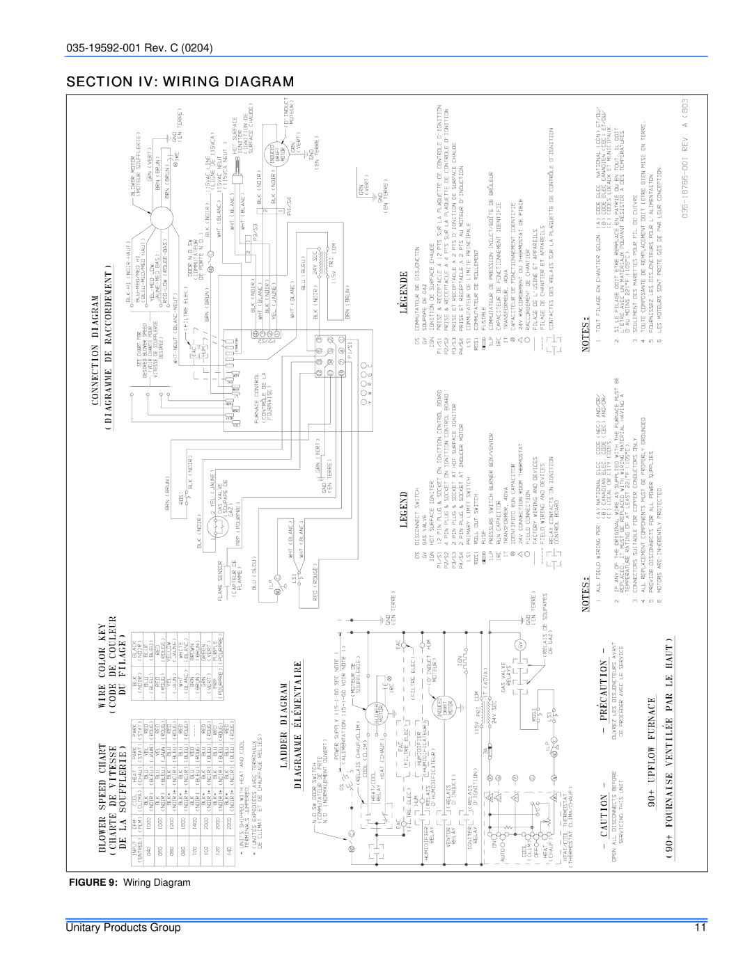 White Rodgers FG9, G9T service manual Section IV Wiring Diagram 