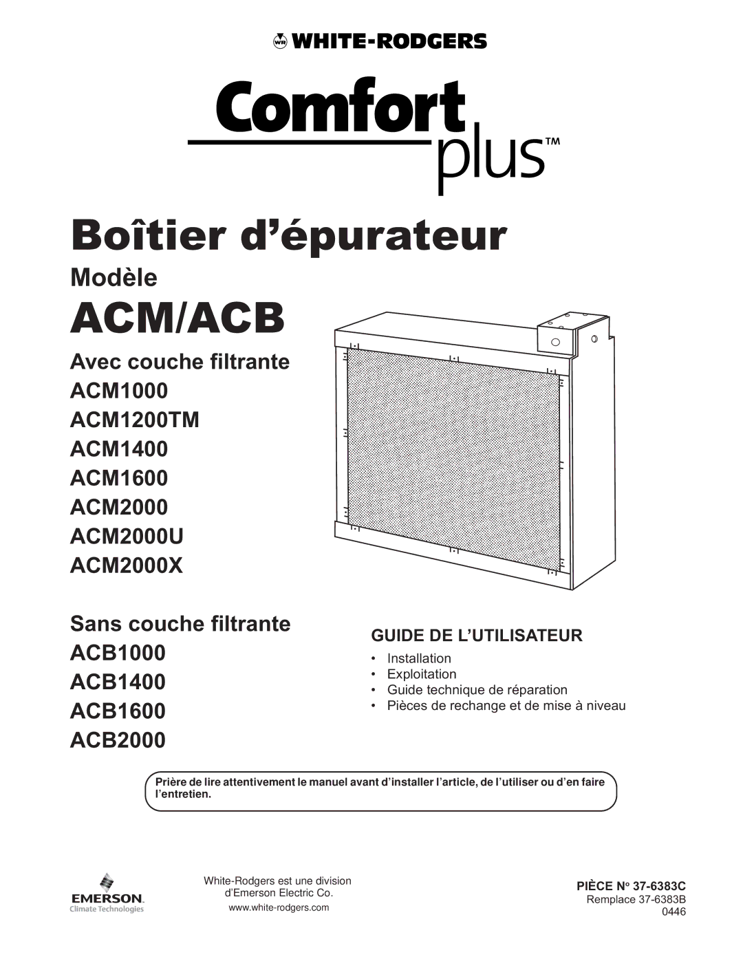 White Rodgers pmnACM/ACB owner manual Acm/Acb, Guide DE L’UTILISATEUR 