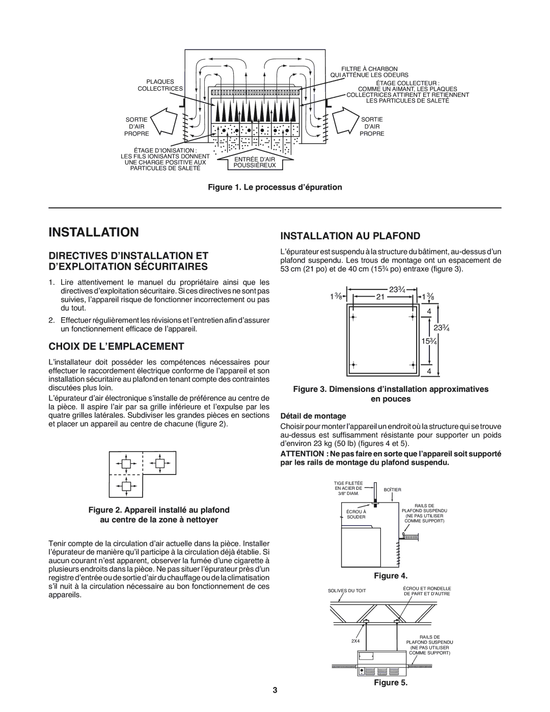 White Rodgers SSC1000 manual Installation, Directives D’INSTALLATION ET ’EXPLOITATION Sécuritaires, Choix DE L’EMPLACEMENT 