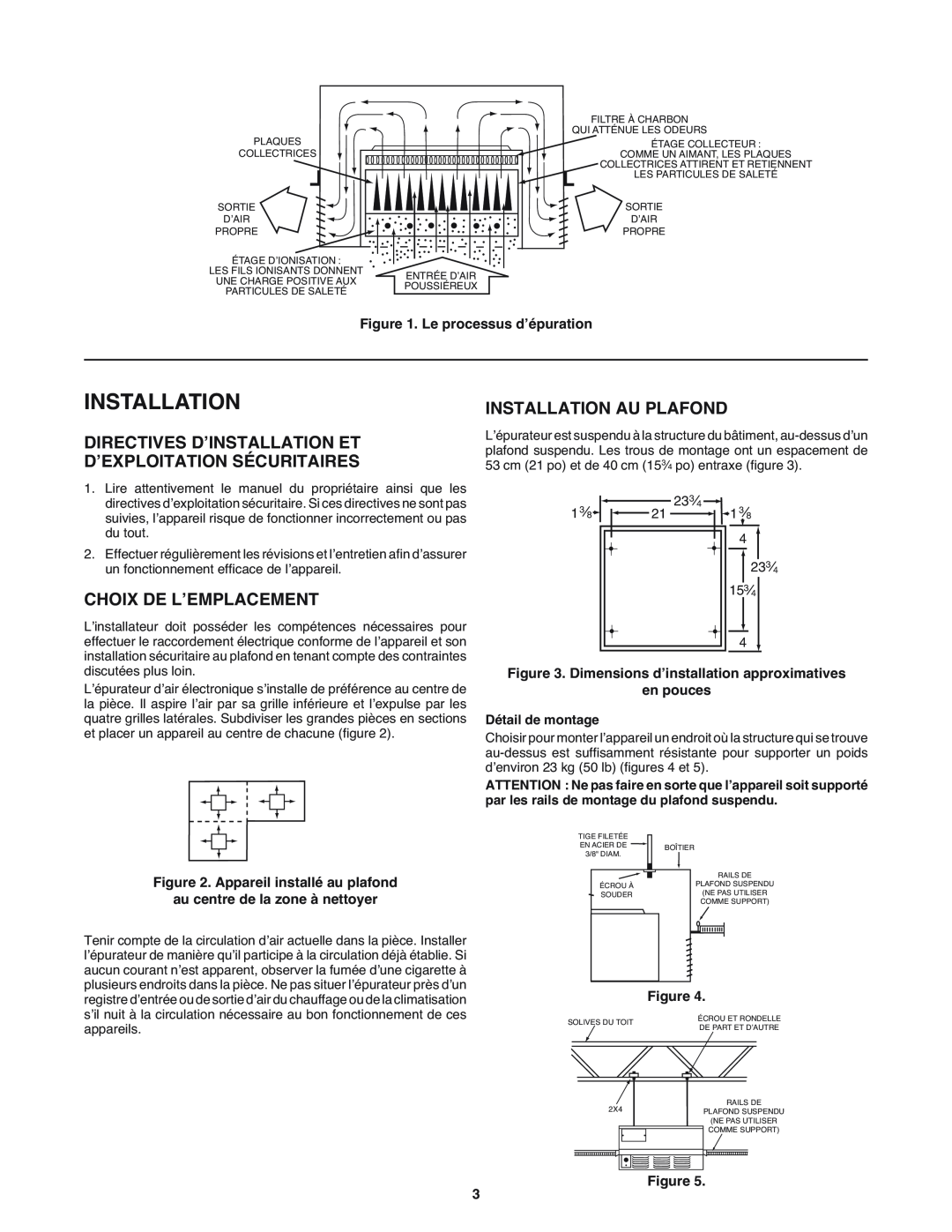 White Rodgers SSC1000 manual Directives D’Installation Et, D’Exploitation Sécuritaires, Choix De L’Emplacement 