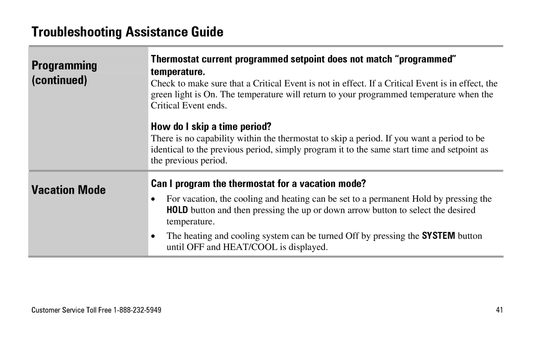 White Rodgers SuperStat Pro Programmable Thermostat manual Vacation Mode, How do I skip a time period? 