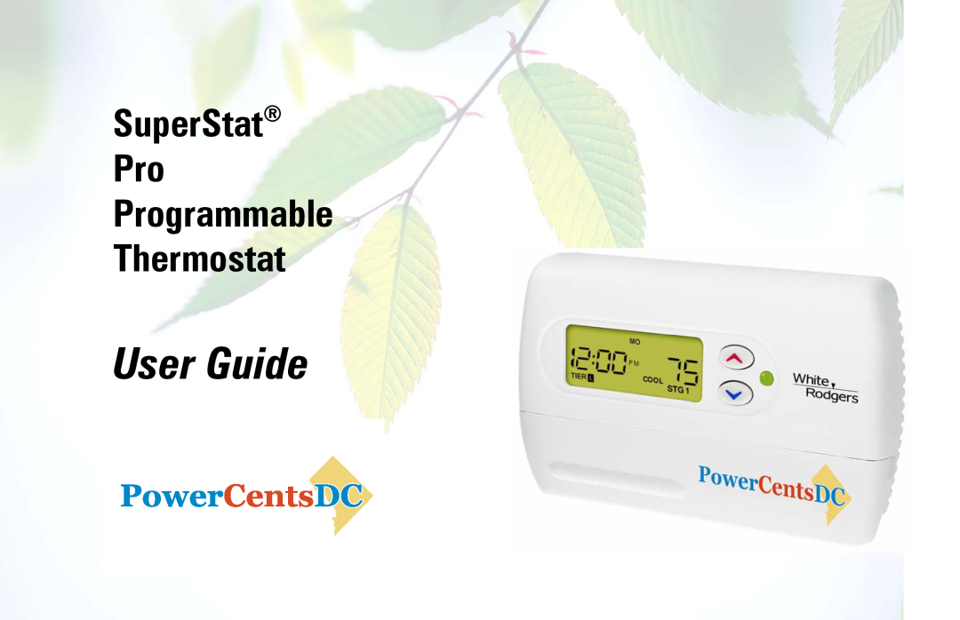 White Rodgers SuperStat Pro Programmable Thermostat manual User Guide 