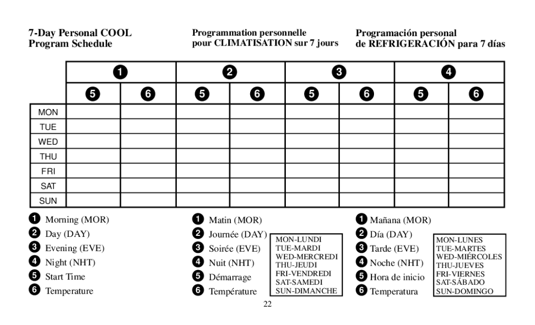 White Rodgers Thermostat manual Day Personal Cool 