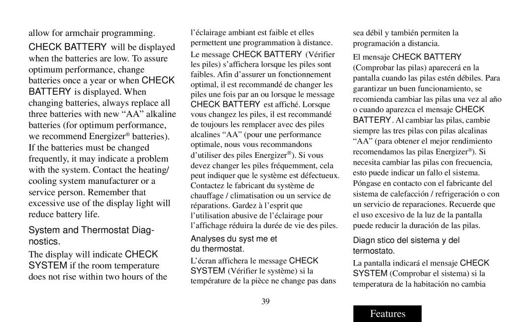 White Rodgers manual System and Thermostat Diag- nostics, Analyses du système et du thermostat 