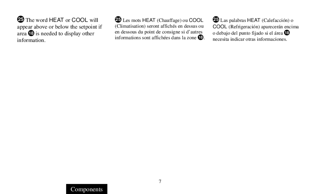 White Rodgers Thermostat manual Components 