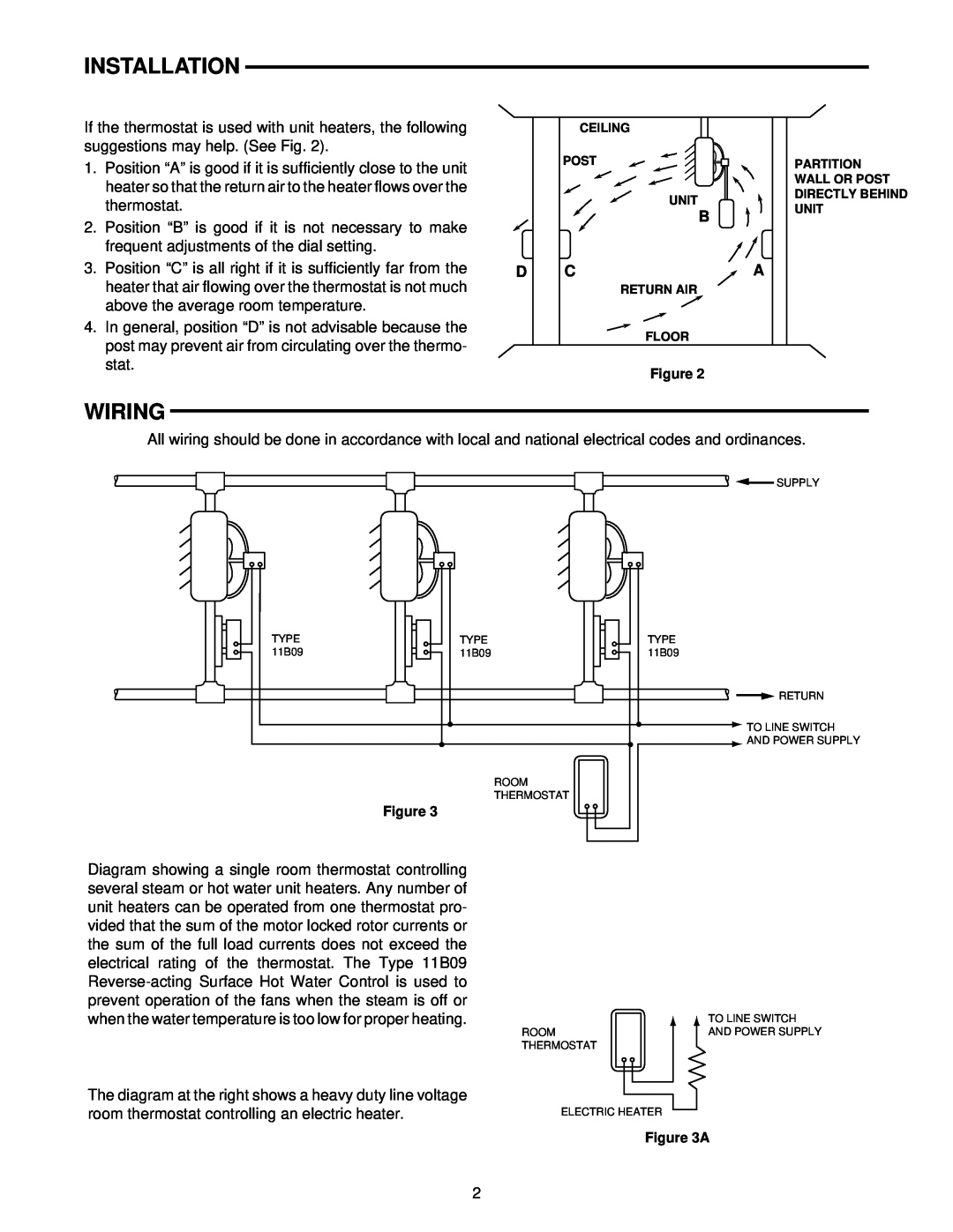 White Rodgers TYPE 152 installation instructions Wiring, Installation, stat 