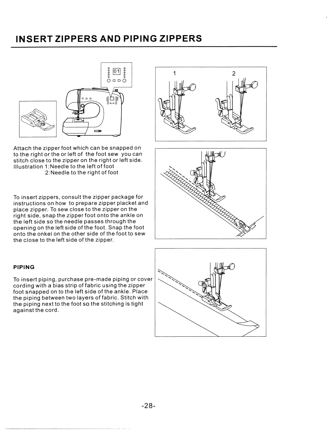 White W1750C manual Insert, Piping 