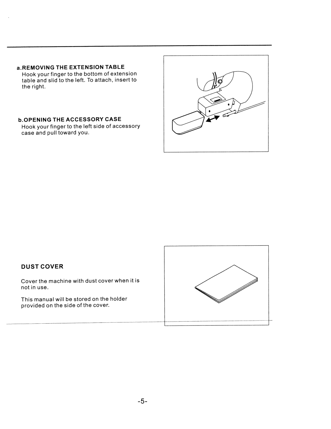 White W1750C manual Extension, Attach, Dust 