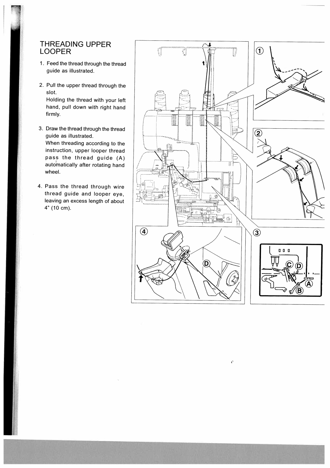 White W2500 manual Upper, Threading Looper, Pass Thread 