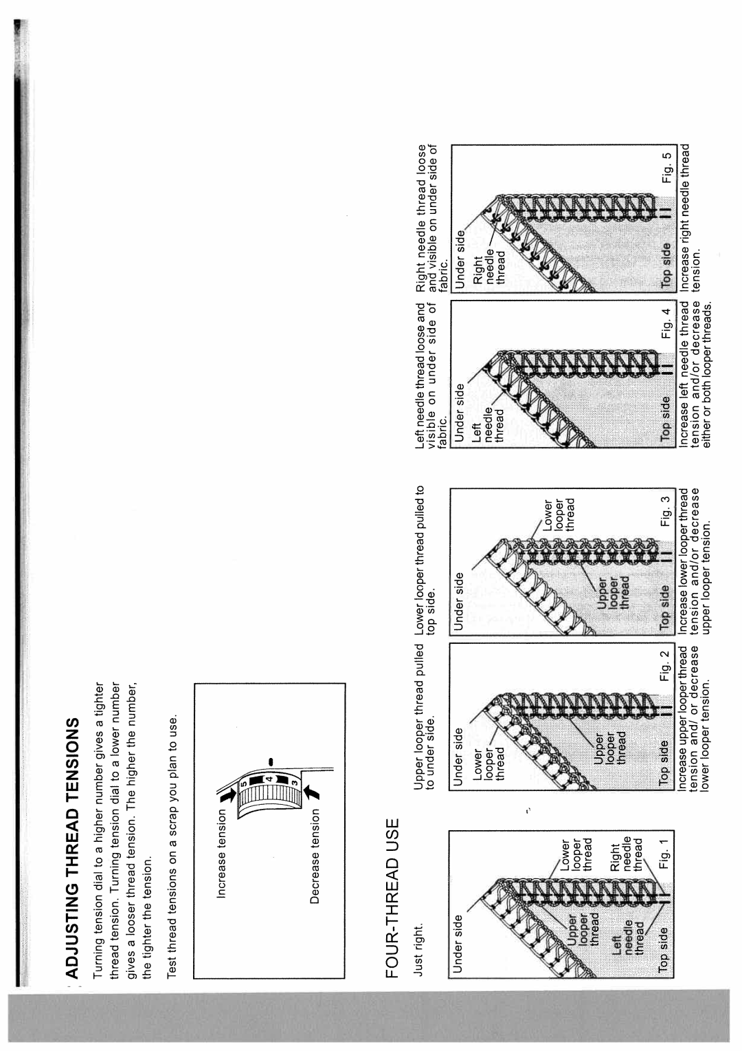 White W2500 manual Adjusting Thread Tensions, Four-Thread Use 