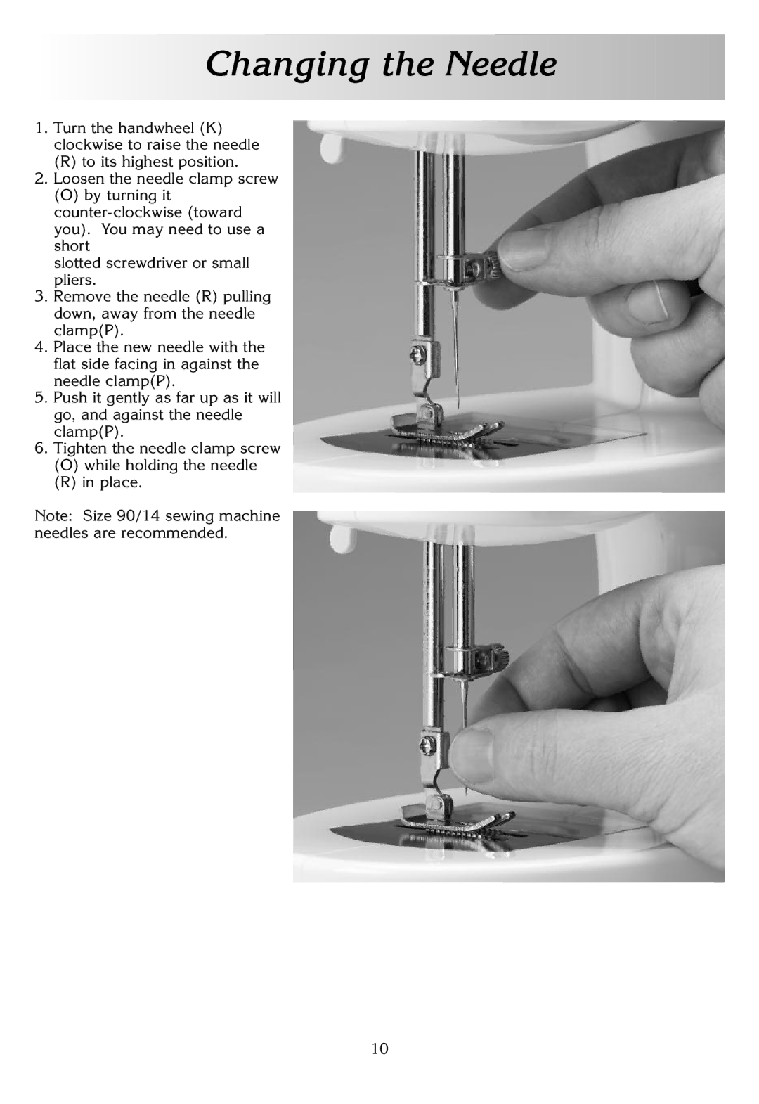 White W338 instruction manual Changing the Needle 