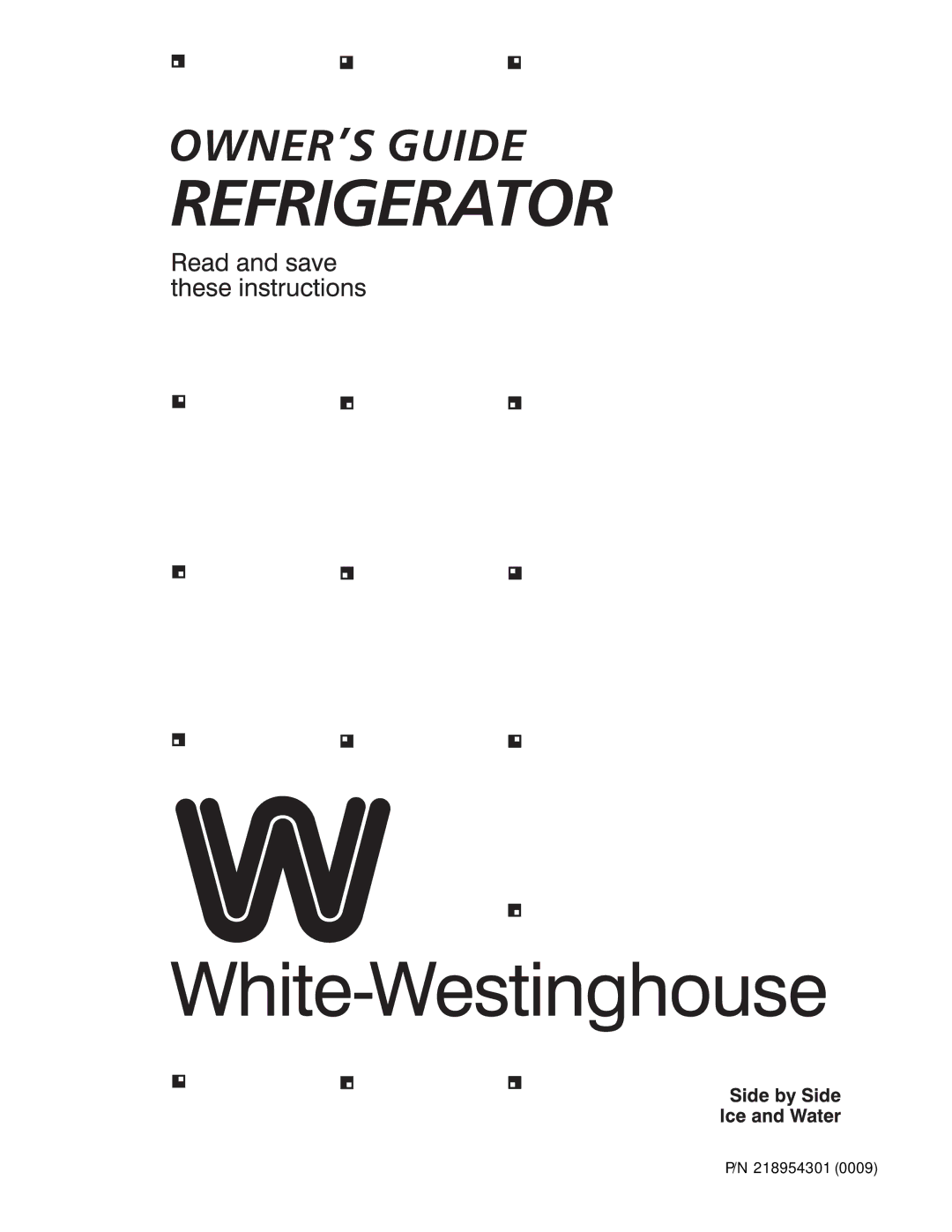 White-Westinghouse 218954301 manual 