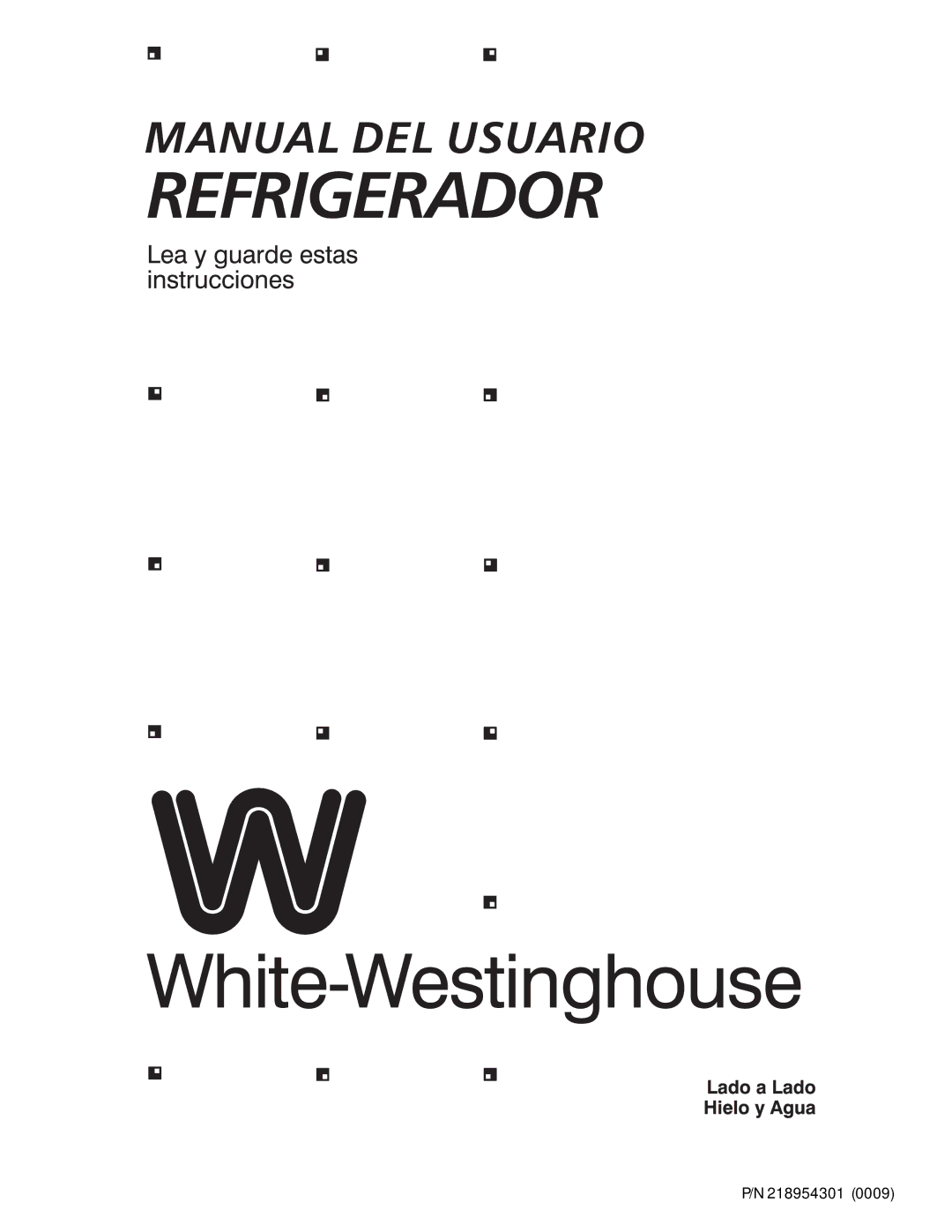 White-Westinghouse 218954301 manual 