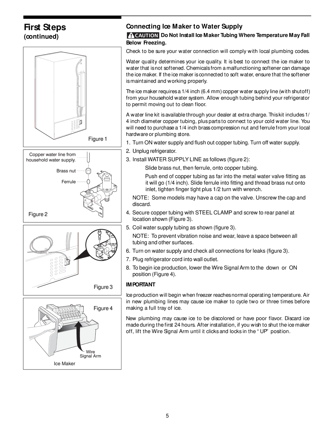 White-Westinghouse 218954301 manual Connecting Ice Maker to Water Supply 