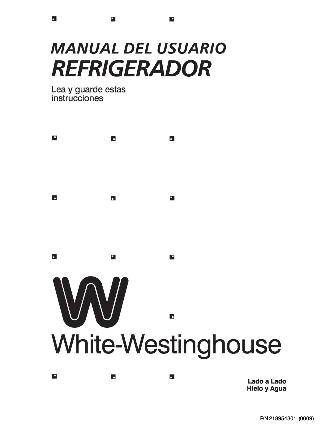 White-Westinghouse manual P/N 218954301 
