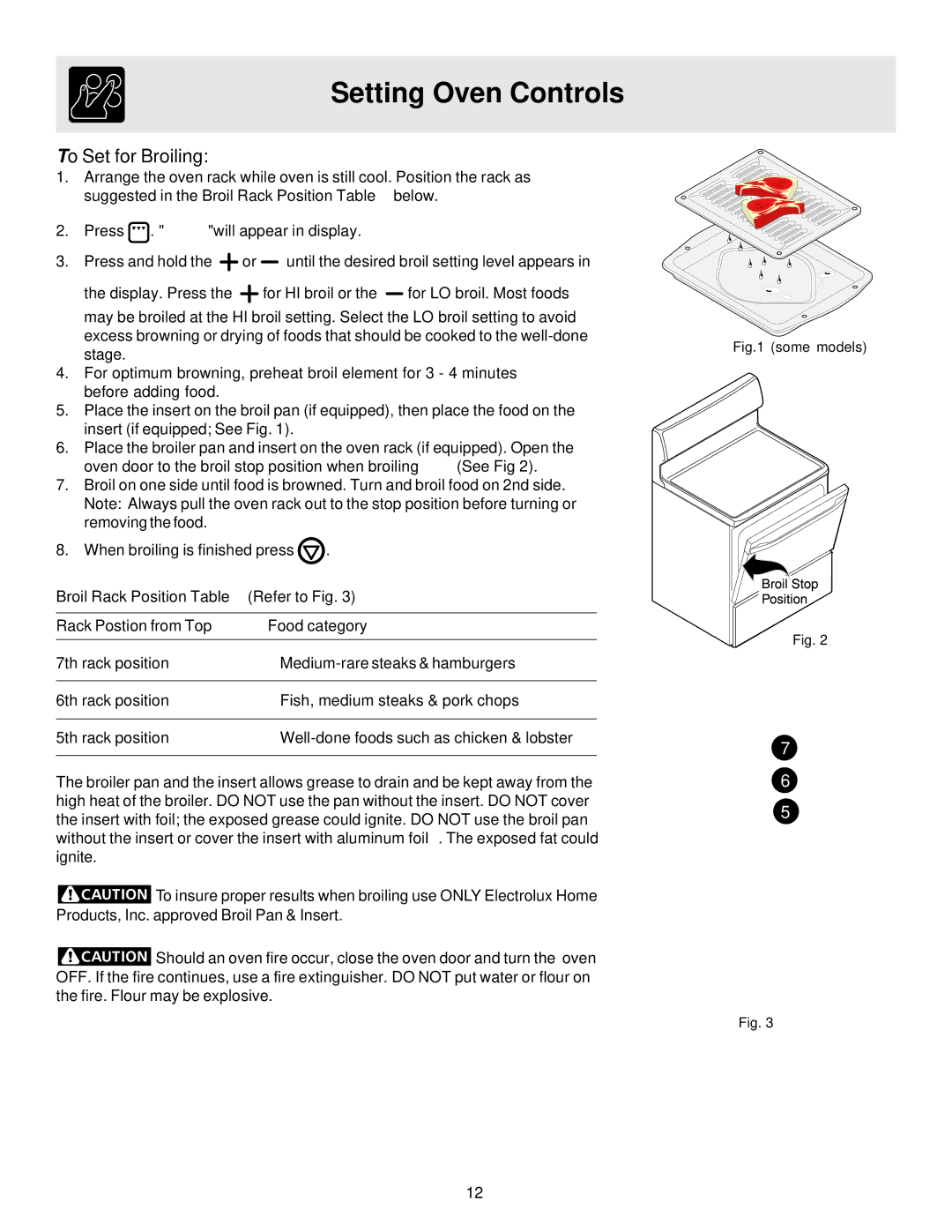 White-Westinghouse ES200 important safety instructions To Set for Broiling, Some models 