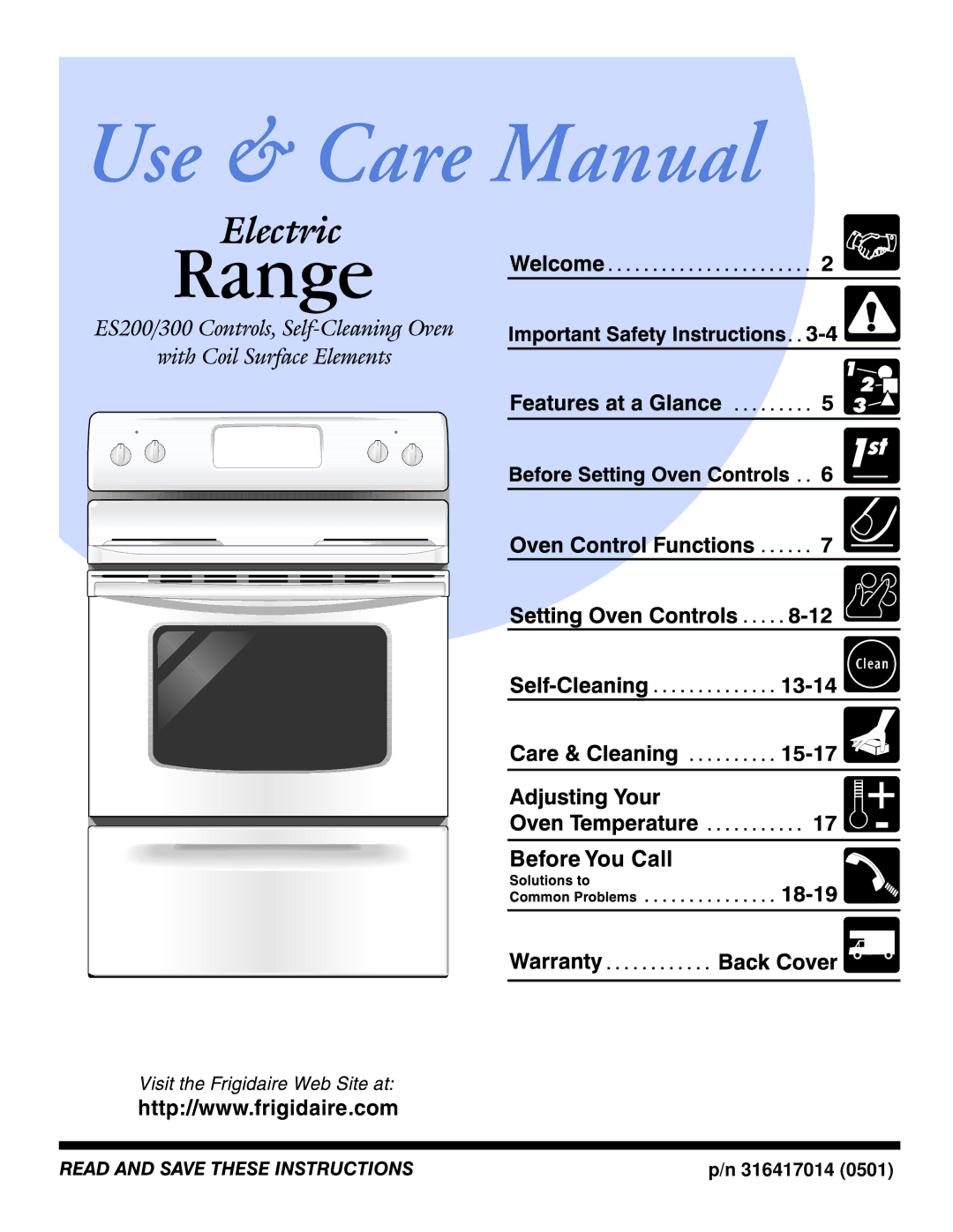 White-Westinghouse ES200/300 manual 316417014 