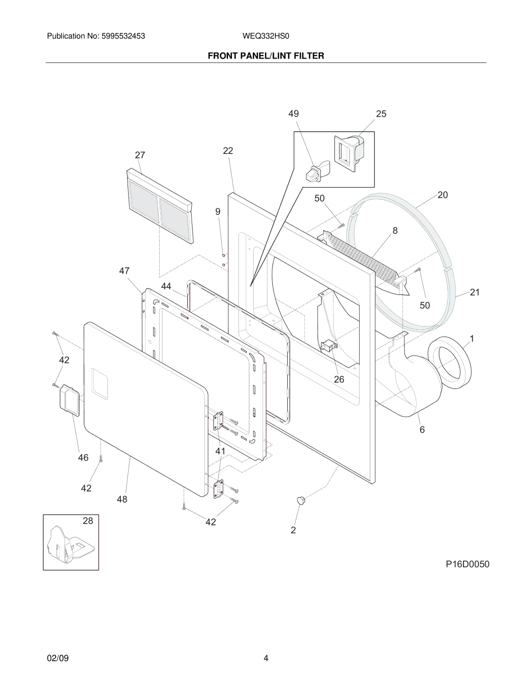 White-Westinghouse WEQ332HS0 installation instructions 4925 2722 P16D0050 