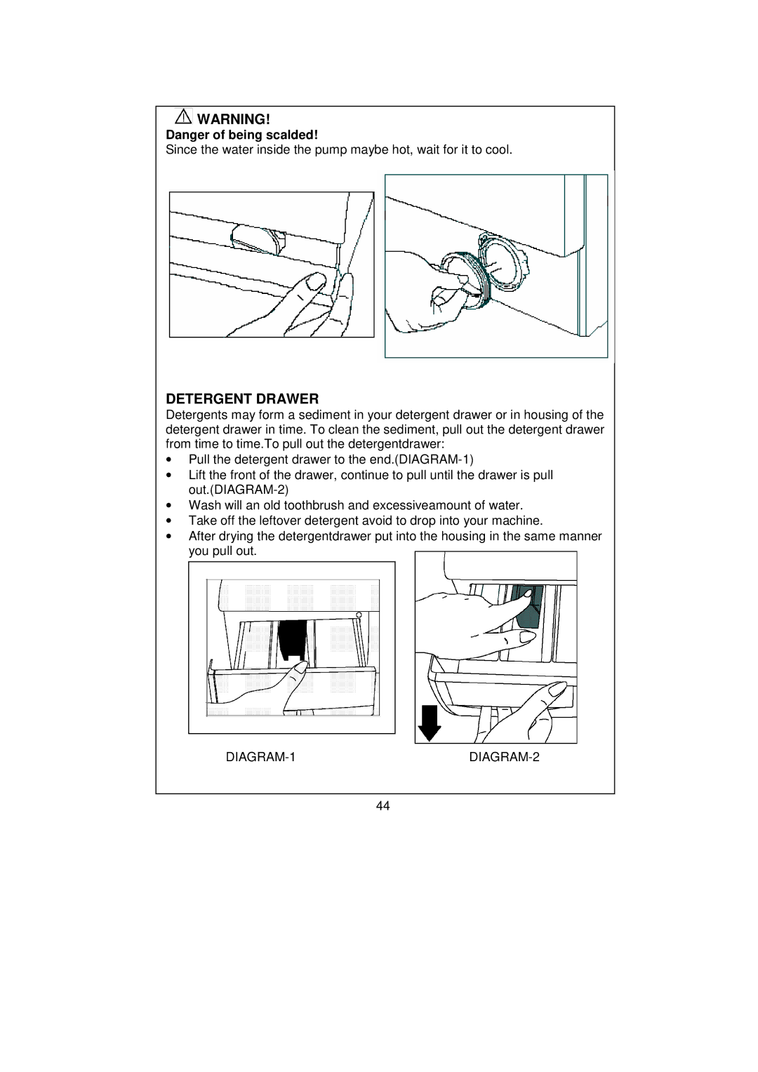 White-Westinghouse WM50T-1 user manual Detergent Drawer 