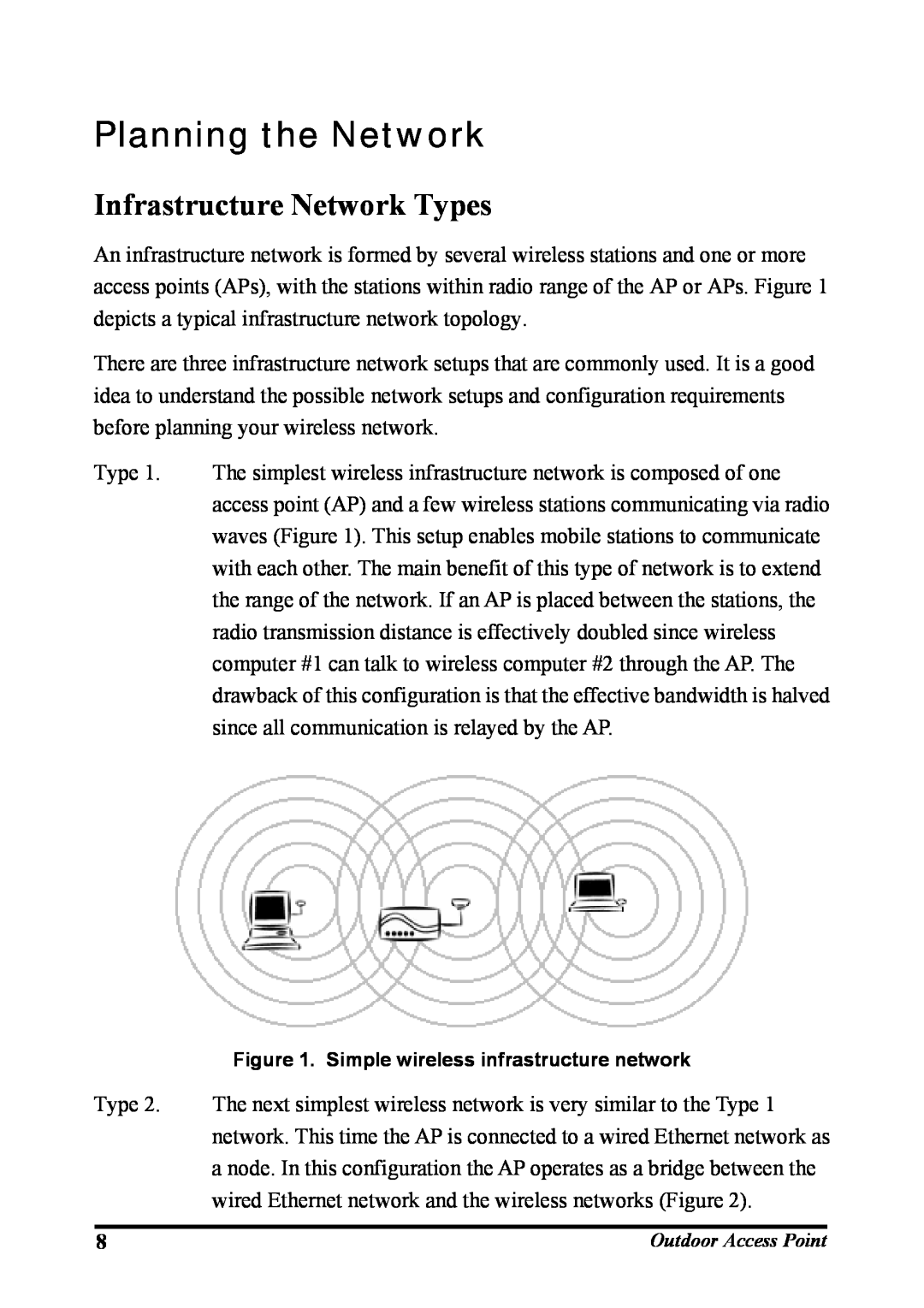 WHP Wireless WHP-1130, WHP-1120, WHP-1100 user manual Planning the Network, Infrastructure Network Types 