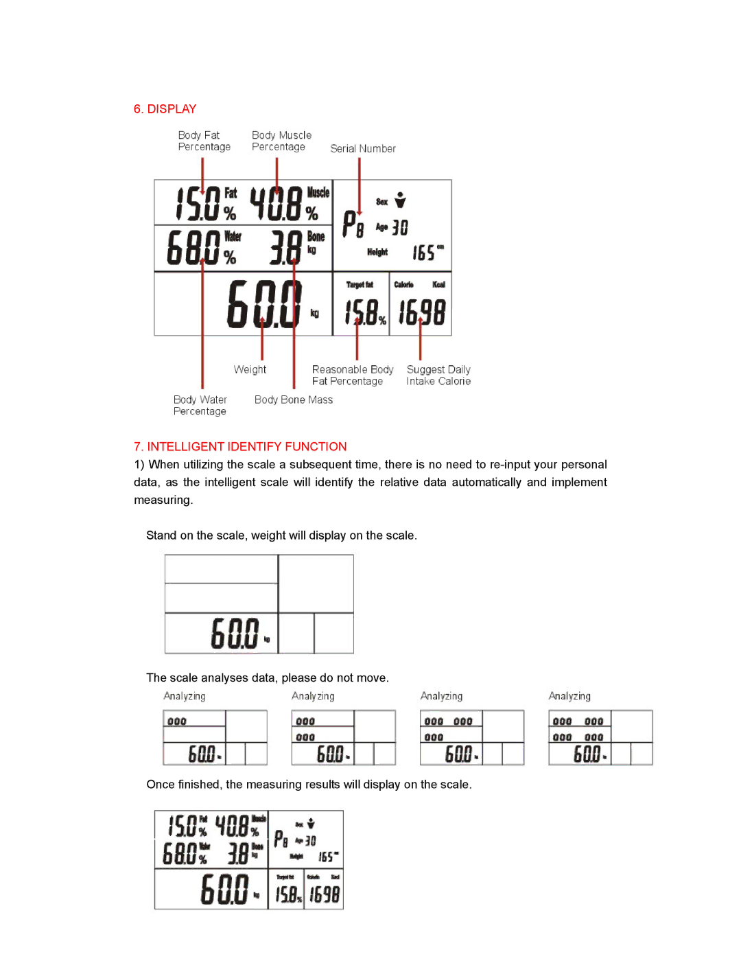 Whynter 2300 manual Display Intelligent Identify Function 