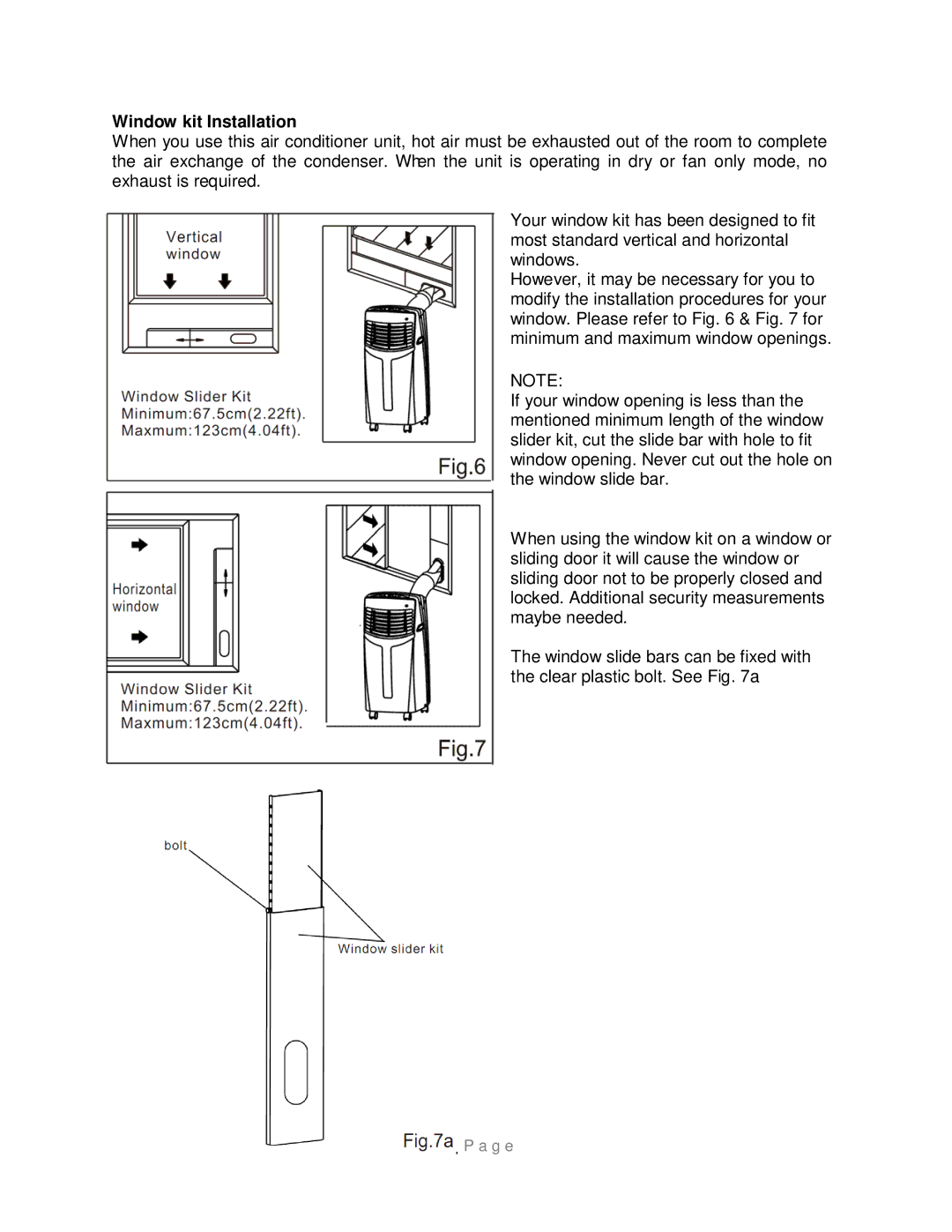 Whynter ARC-08WB instruction manual Window kit Installation 