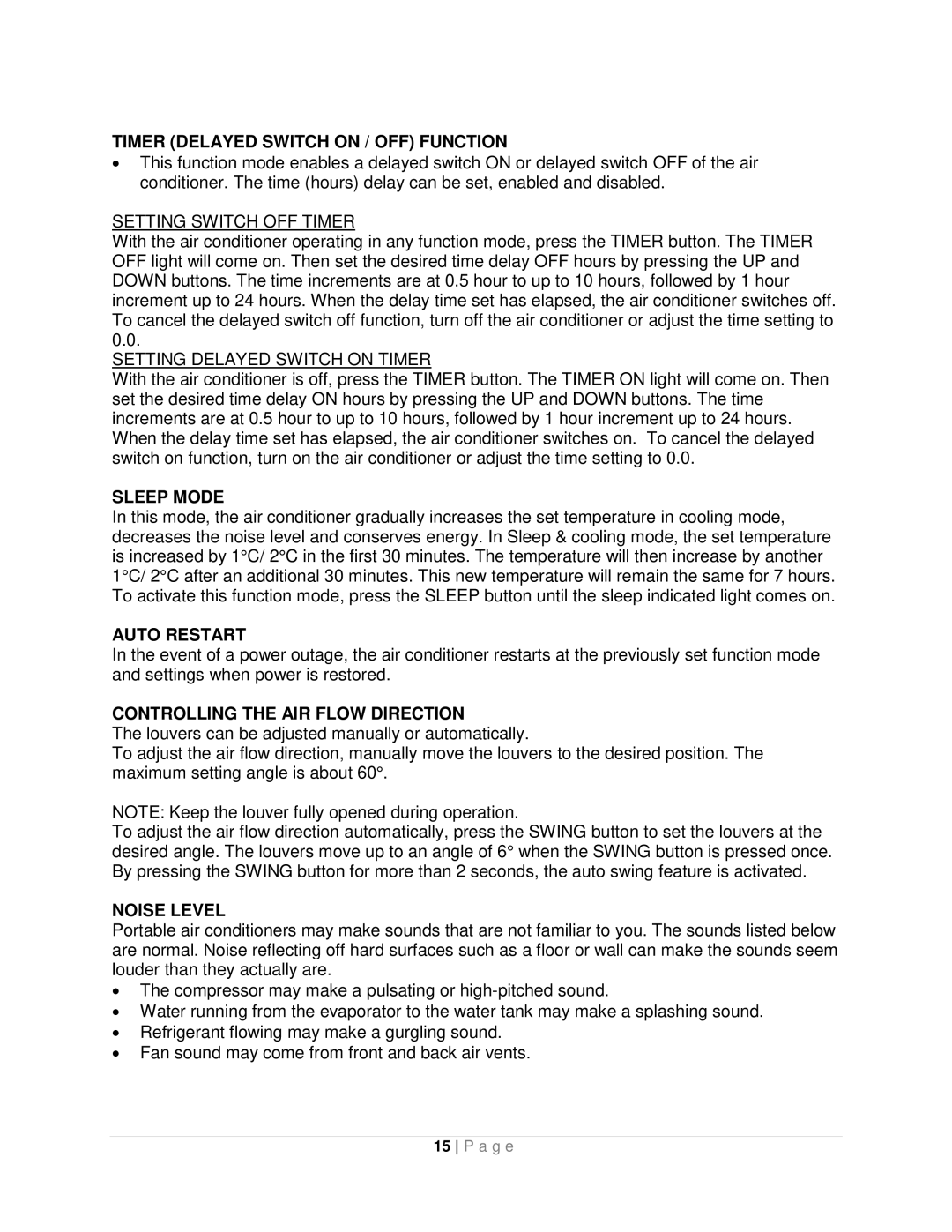 Whynter ARC-10WB instruction manual Setting Switch OFF Timer, Setting Delayed Switch on Timer 