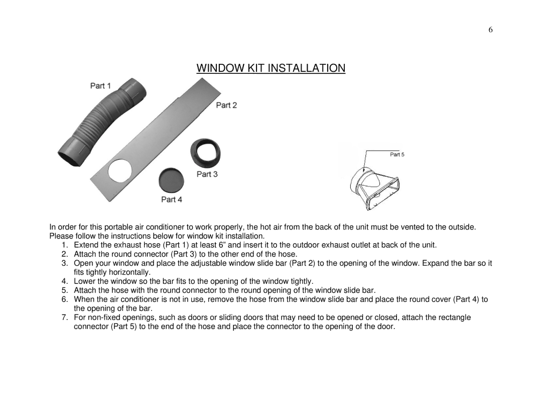 Whynter ARC-13W/S manual Window KIT Installation 