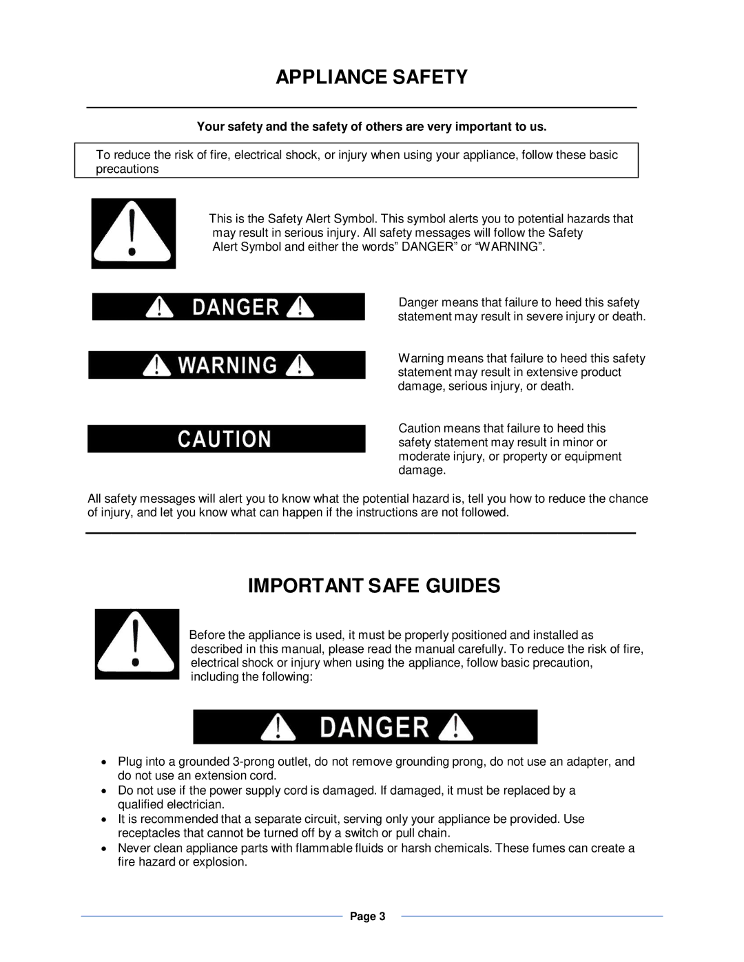 Whynter BWR-461DZ, BWR-281DZ instruction manual Appliance Safety, Important Safe Guides 