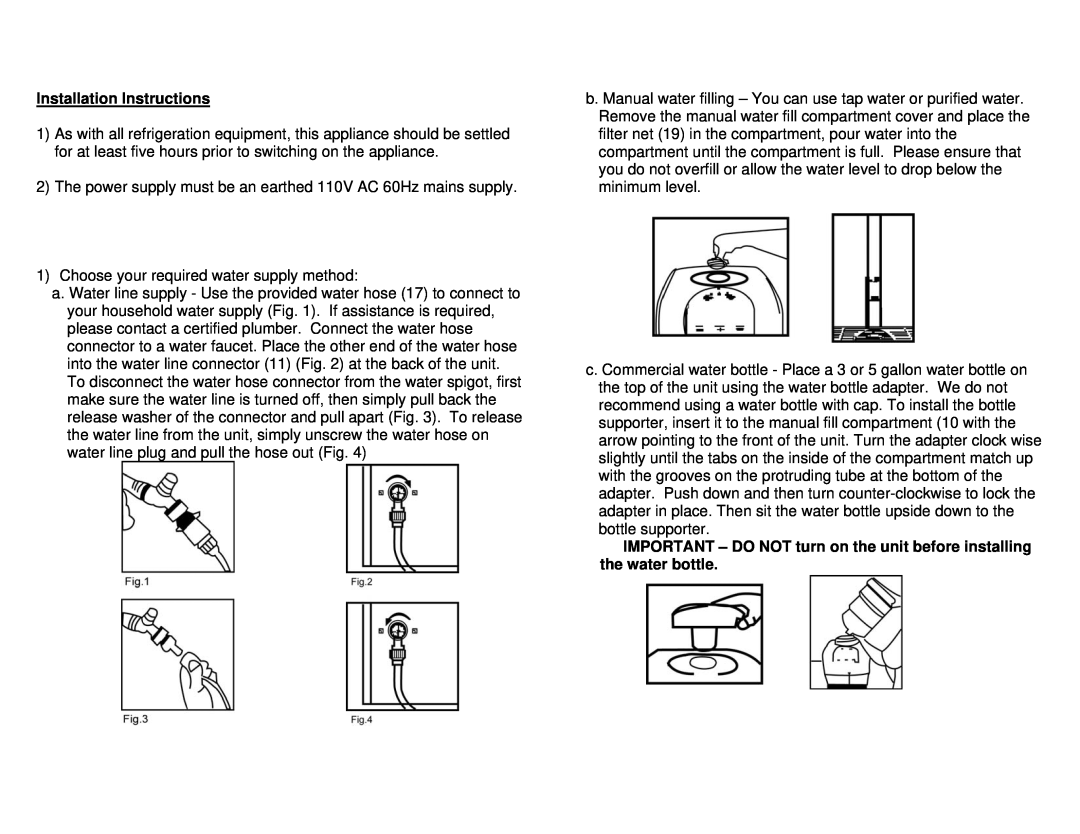 Whynter ICE-100S manual Installation Instructions 