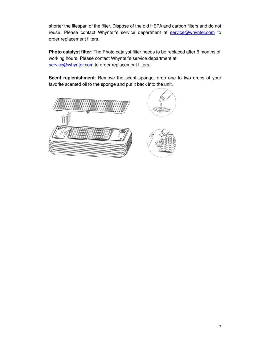 Whynter PAF-101 instruction manual 