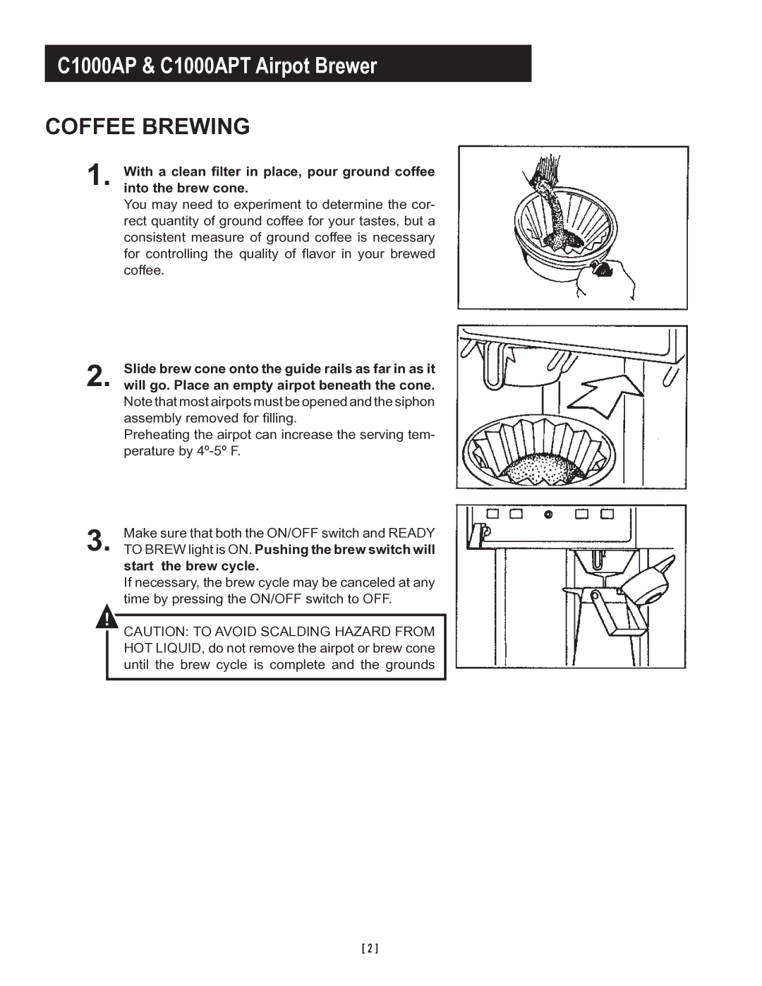 Wibur Curtis Company C1000APT service manual Coffee Brewing 