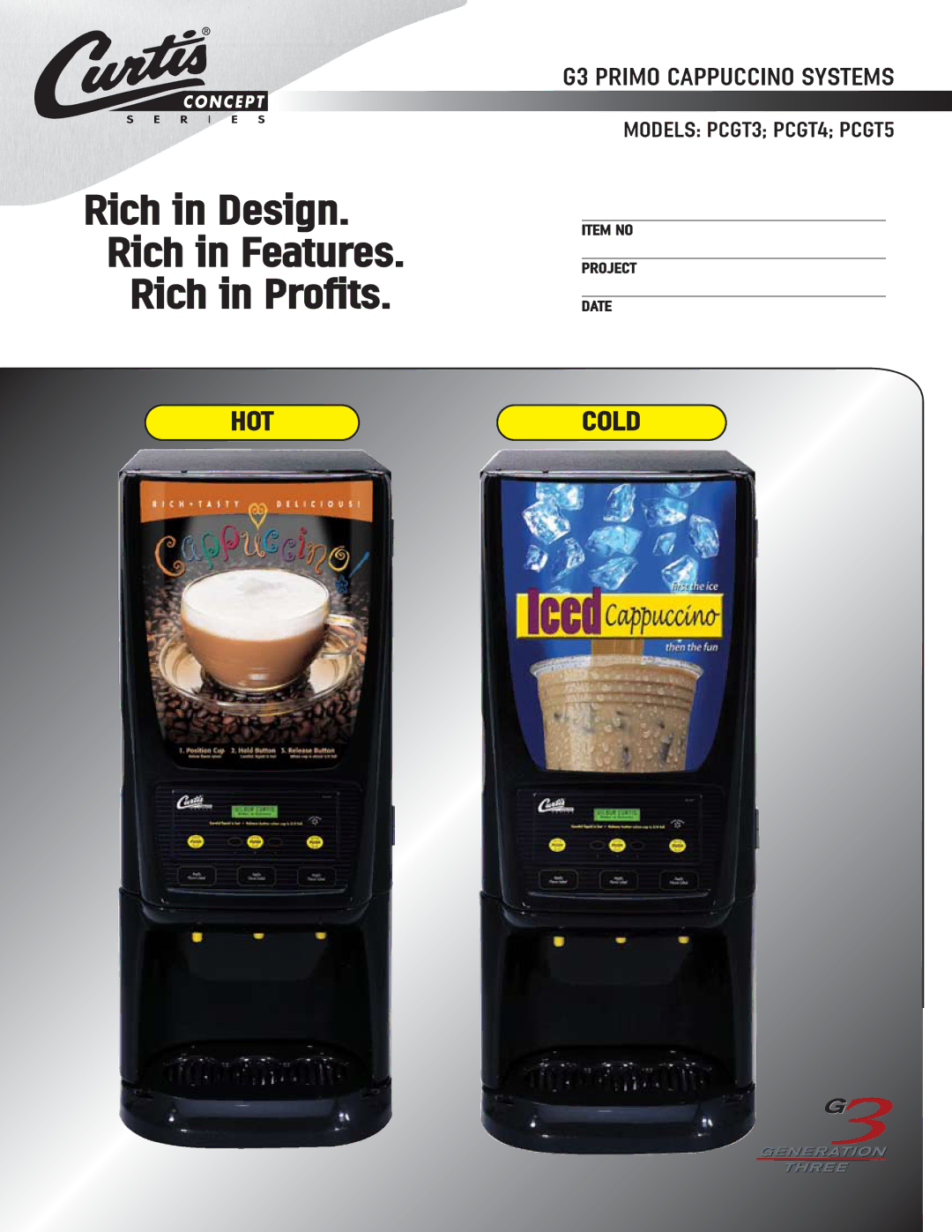 Wibur Curtis Company PCGT4, PCGT5, PCGT3 manual Rich in Design Rich in Features Rich in Profits 