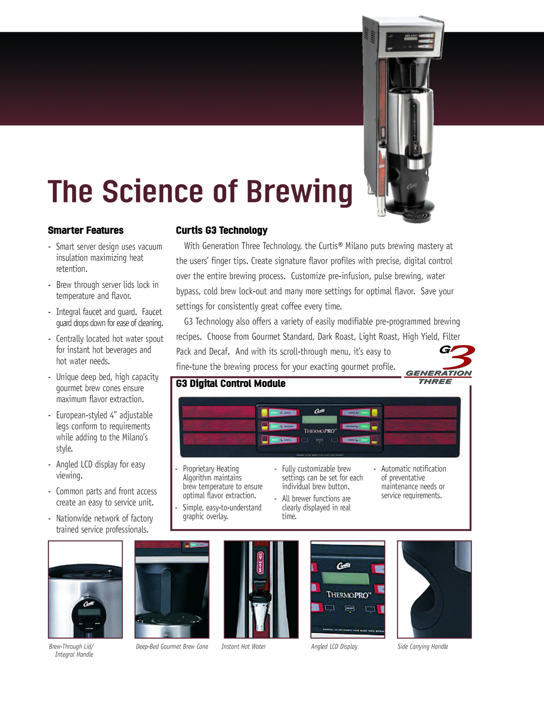 Wibur Curtis Company TPC15T The Science of Brewing, Smarter Features, Curtis G3 Technology, G3 Digital Control Module 