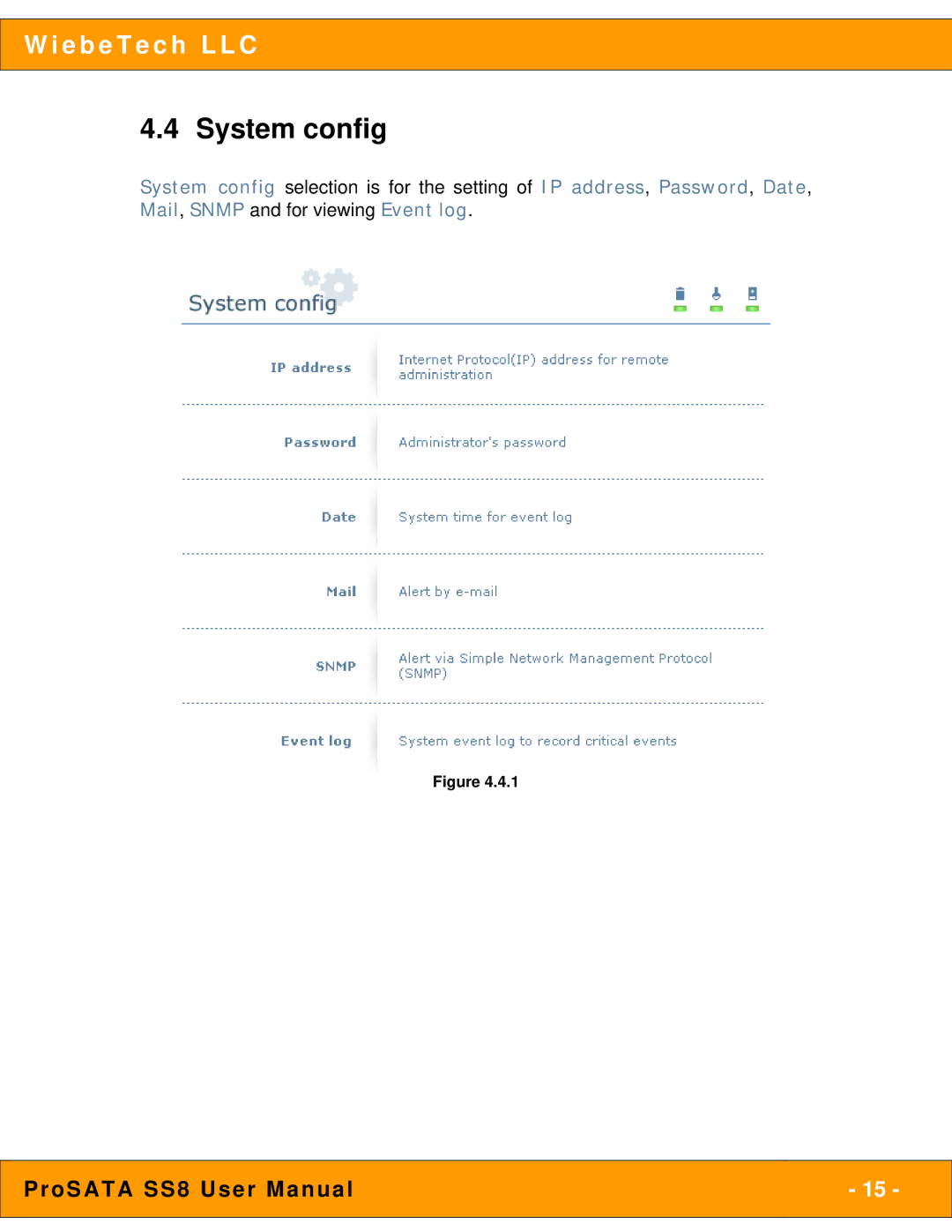 WiebeTech SS8 user manual System config 