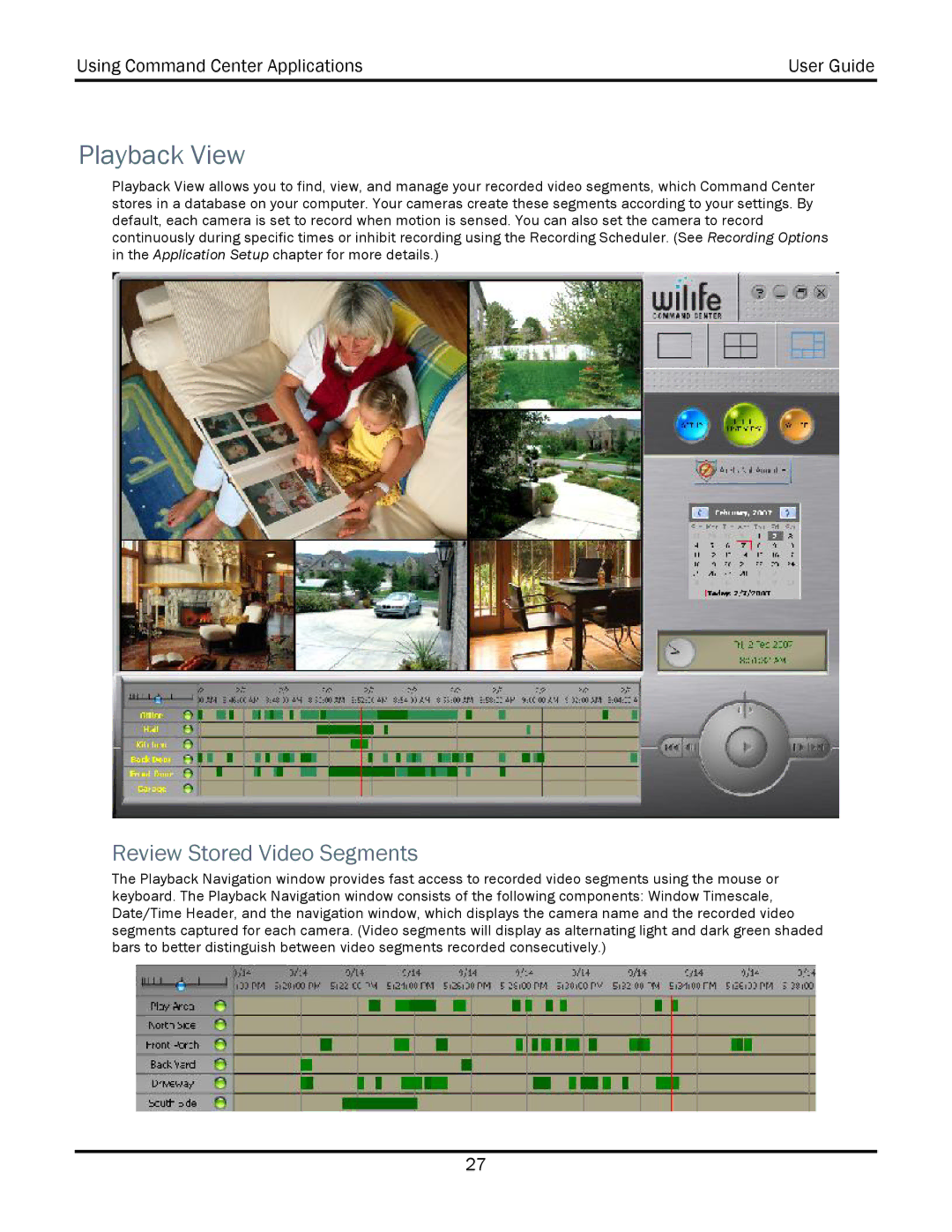 WiLife V2.1 manual Playback View, Review Stored Video Segments 