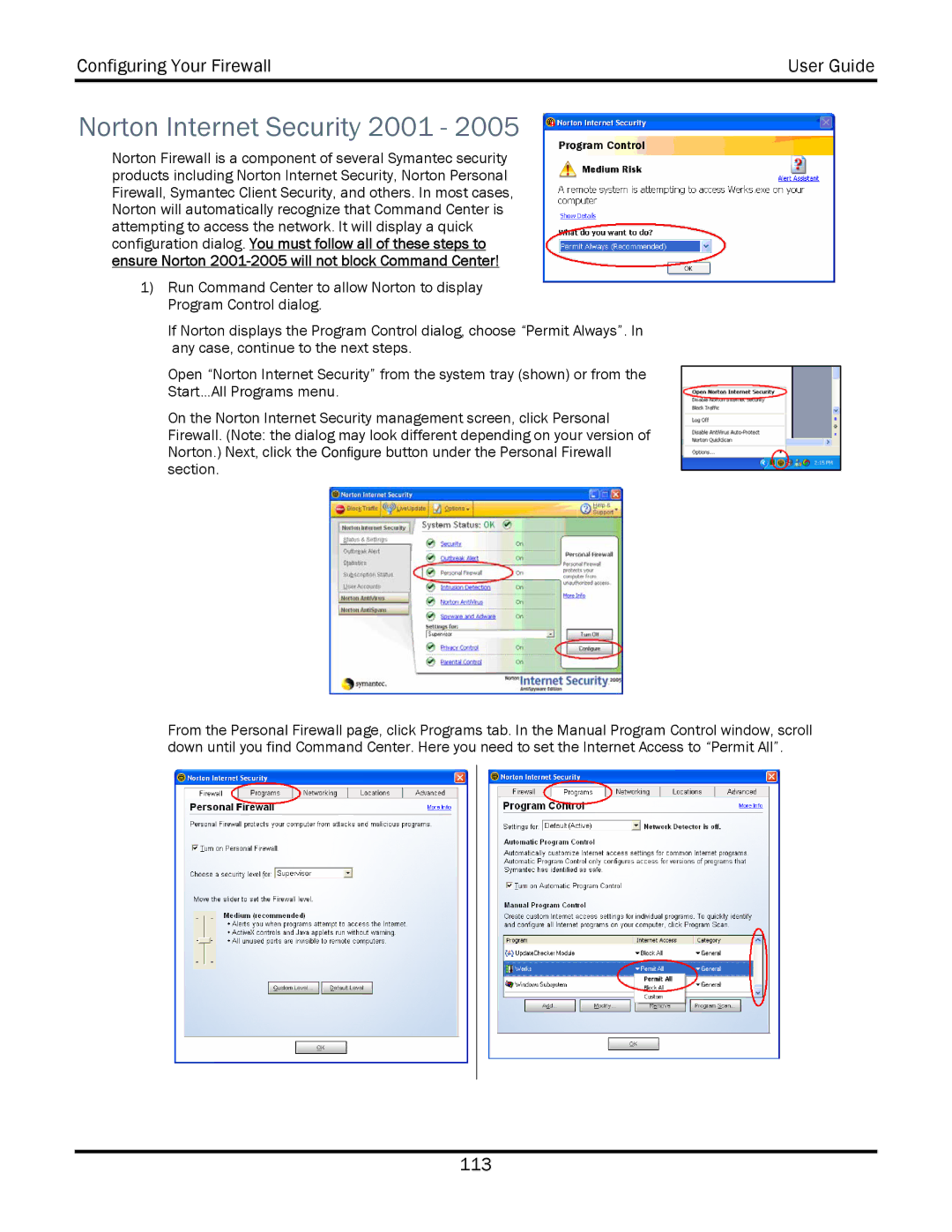 WiLife V2.5 manual Norton Internet Security 2001 