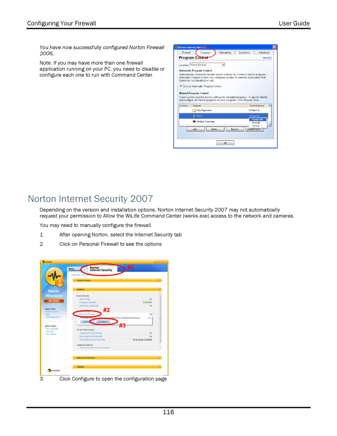 WiLife V2.5 manual Norton Internet Security 