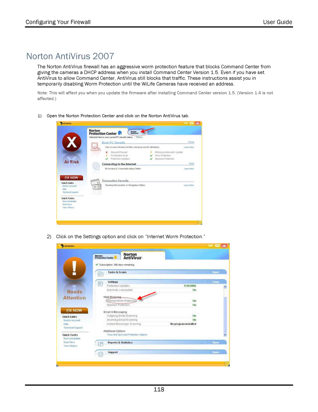 WiLife V2.5 manual Norton AntiVirus 