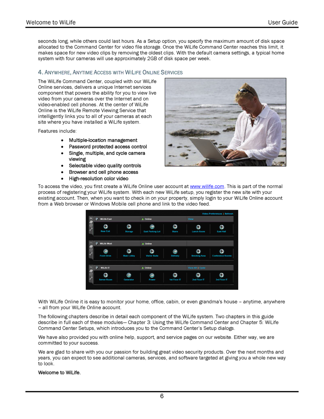 WiLife V2.5 manual ANYWHERE, Anytime Access with Wilife Online Services, Welcome to WiLife 