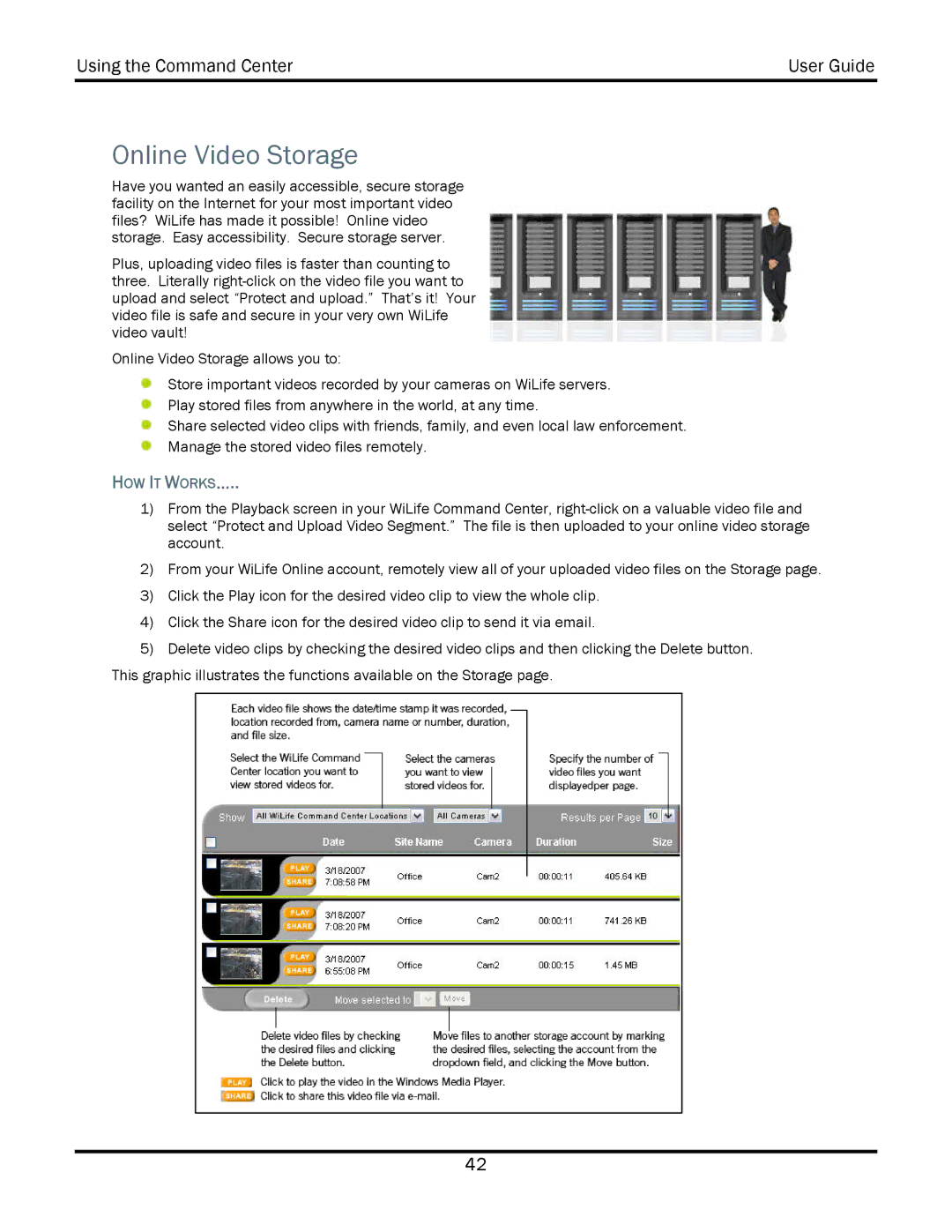 WiLife V2.5 manual Online Video Storage 