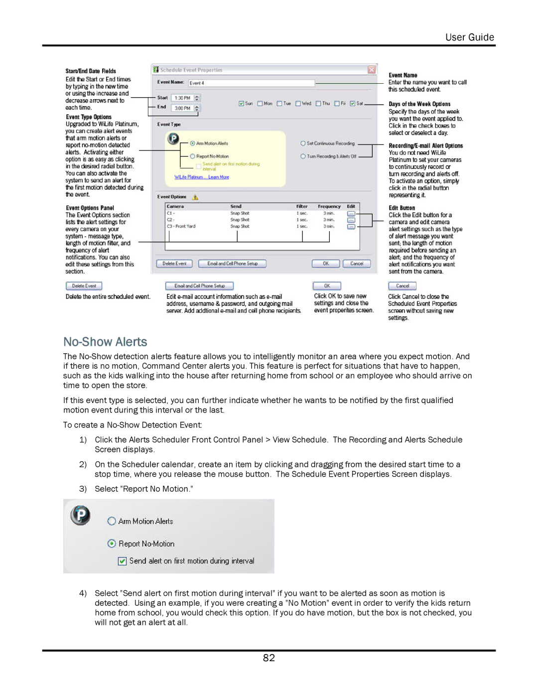 WiLife V2.5 manual No-Show Alerts 