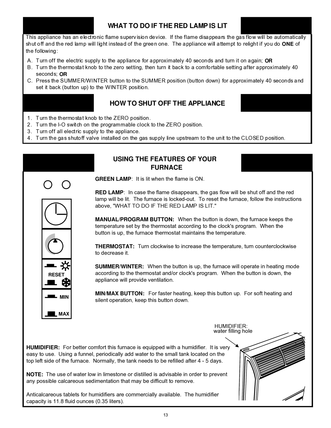 Williams 2903511, 2903512 installation instructions What to do if the RED Lamp is LIT 