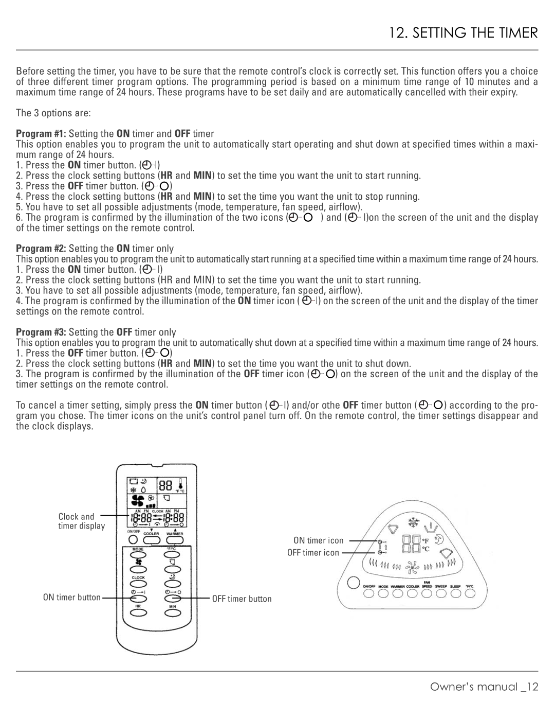 Williams M00045-V01 manual Setting the Timer 