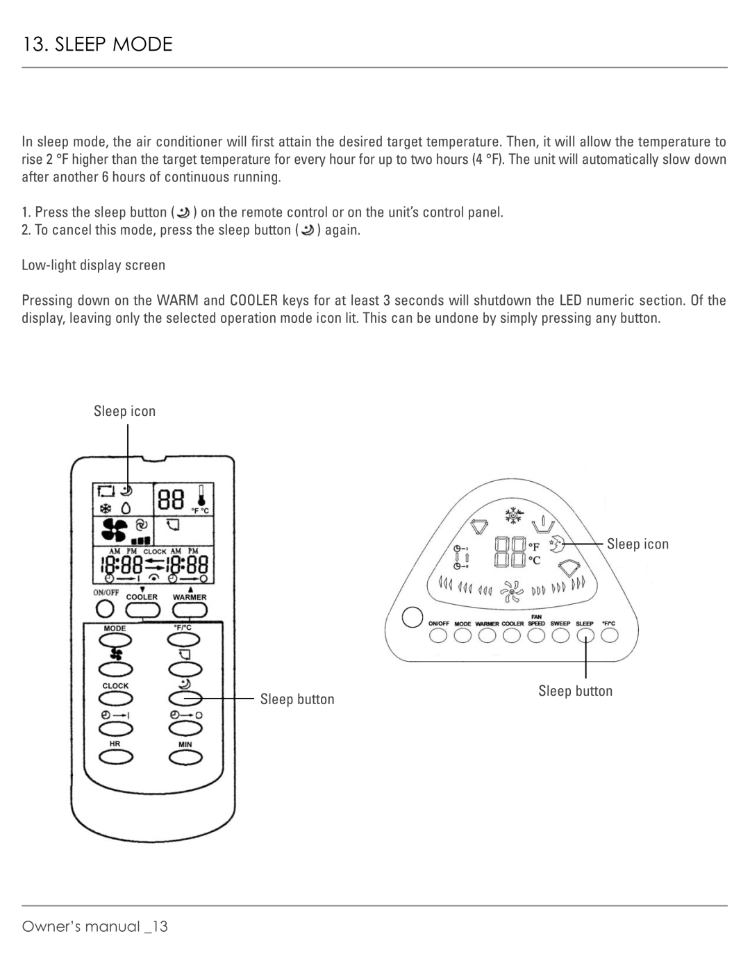 Williams M00045-V01 manual Sleep Mode 