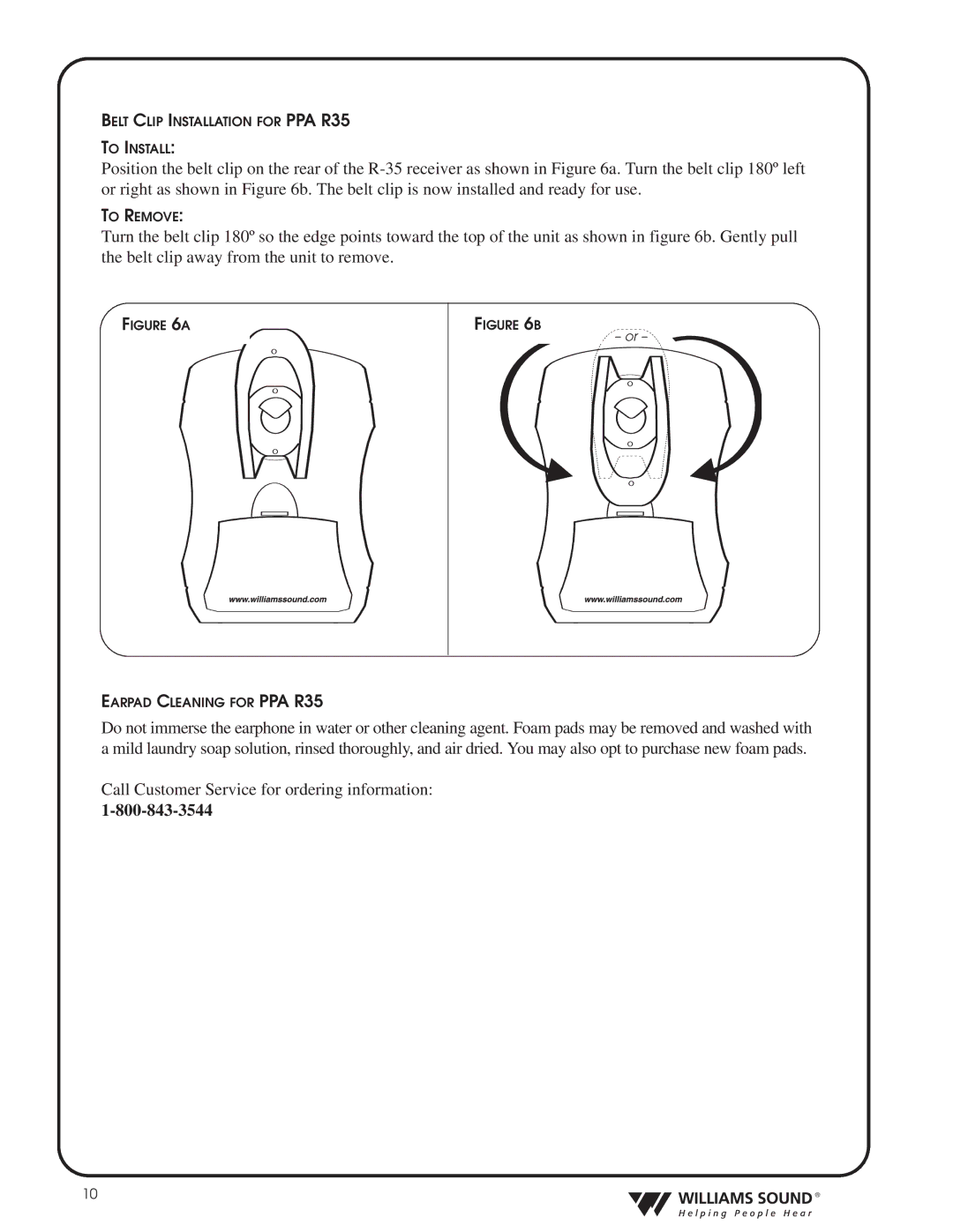 Williams Sound TGS PRO 720 system manual Call Customer Service for ordering information 